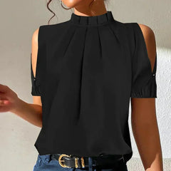 Struan | Pleated Top with Slit Sleeves