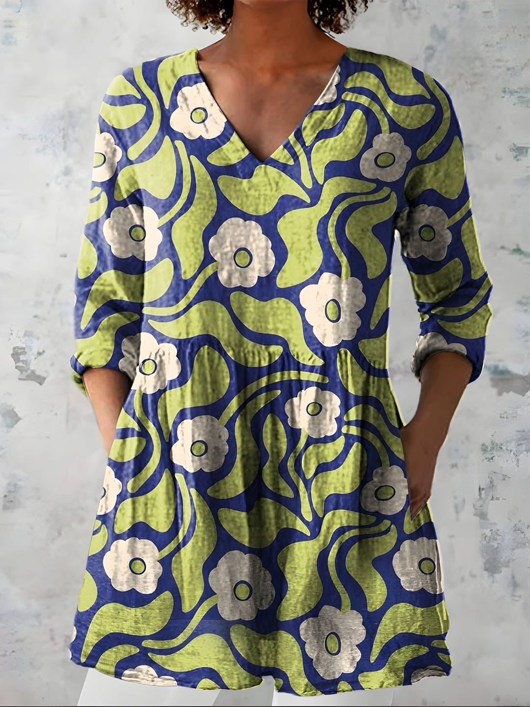Keira | Long Flowing V-Neck Blouse