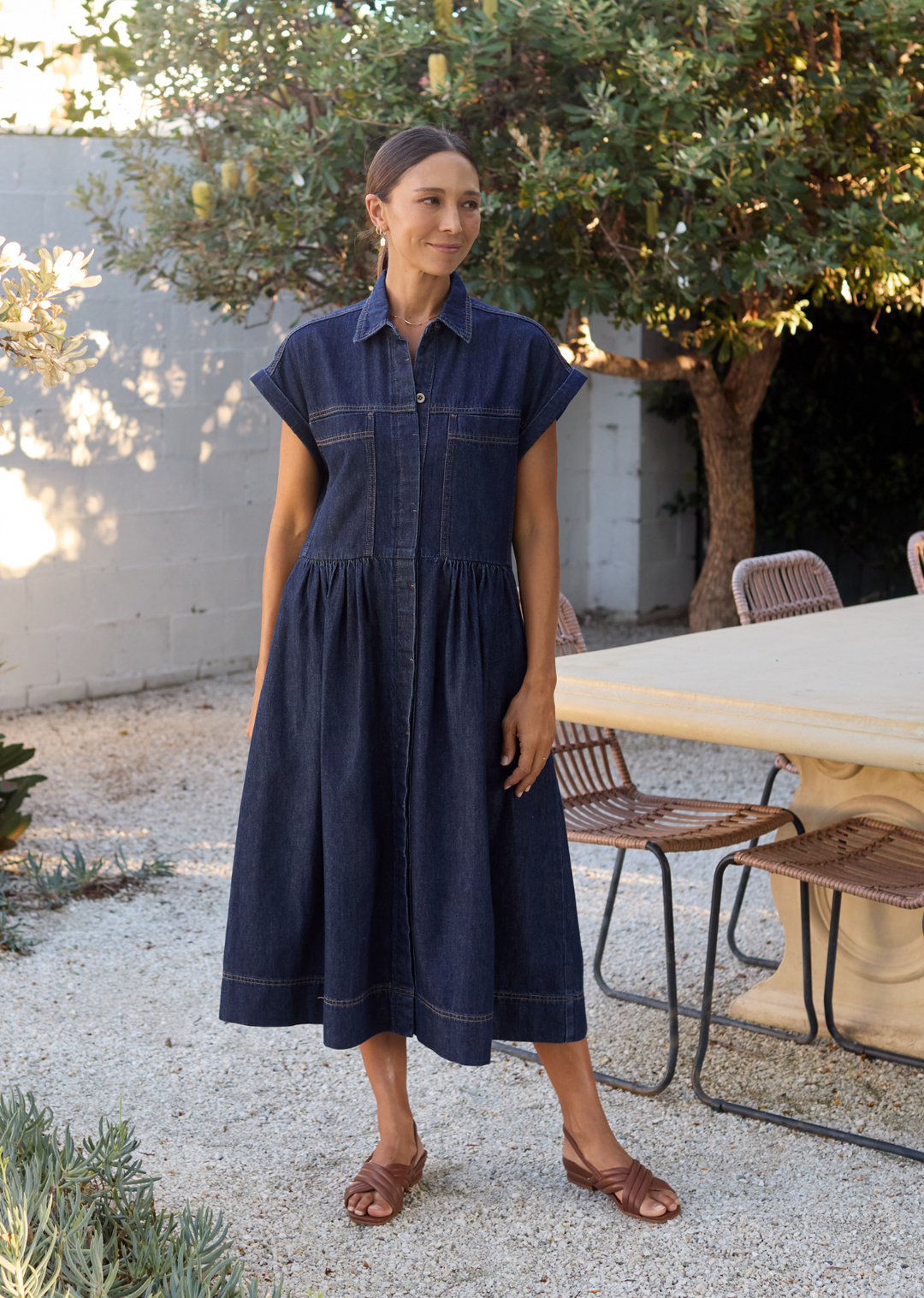 Cordula | Deep Indigo Midi Dress