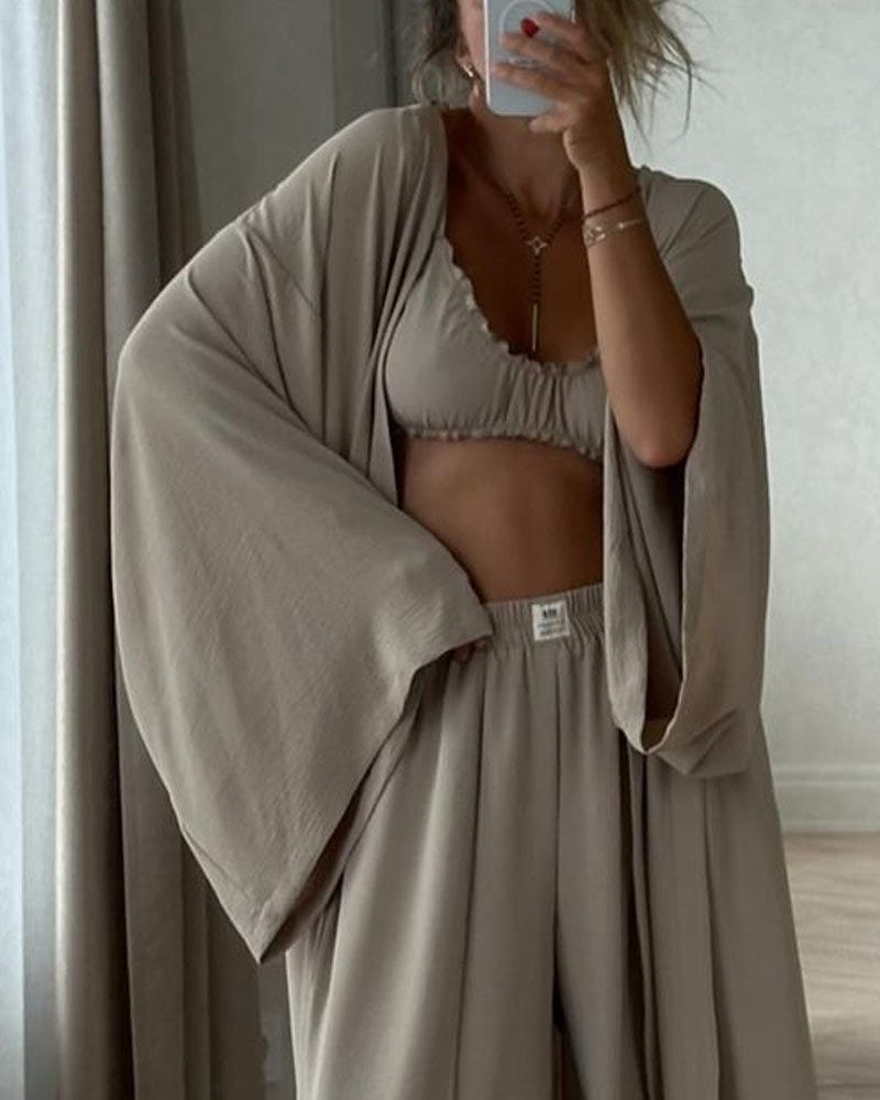 Hsina | Chic Casual Cardigan 2-Piece