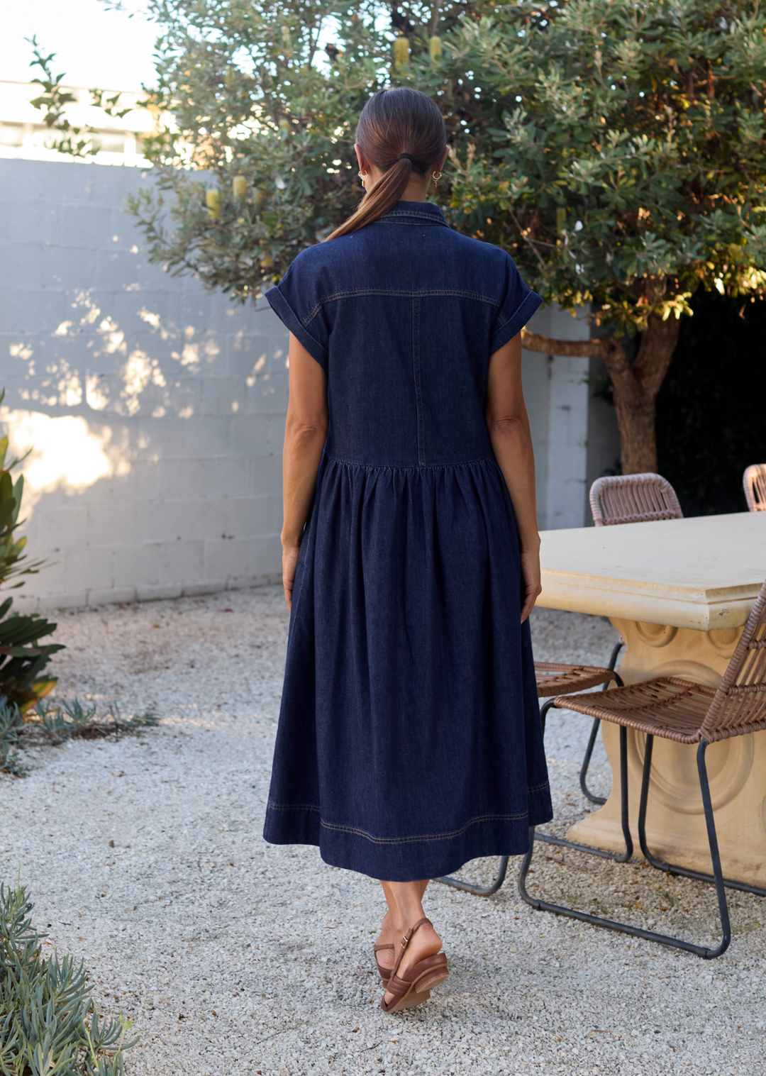 Cordula | Deep Indigo Midi Dress