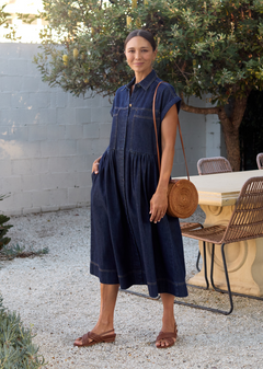 Cordula | Deep Indigo Midi Dress
