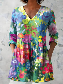Kristy | Long Blouse with V-Neck