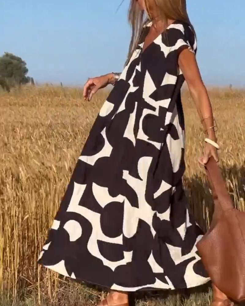 Maud | Printed V-Neck Dress
