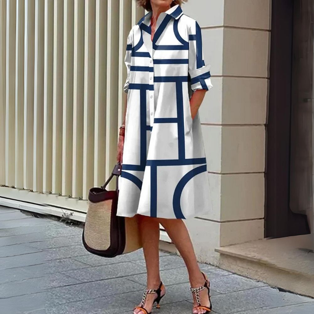 Odessa | Striped Collared Midi