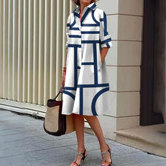 Odessa | Striped Collared Midi