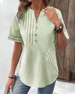 Nina | Soft Striped Flared-Sleeve Blouse