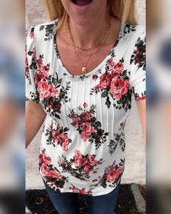 Valerie | Floral Pleated Tee