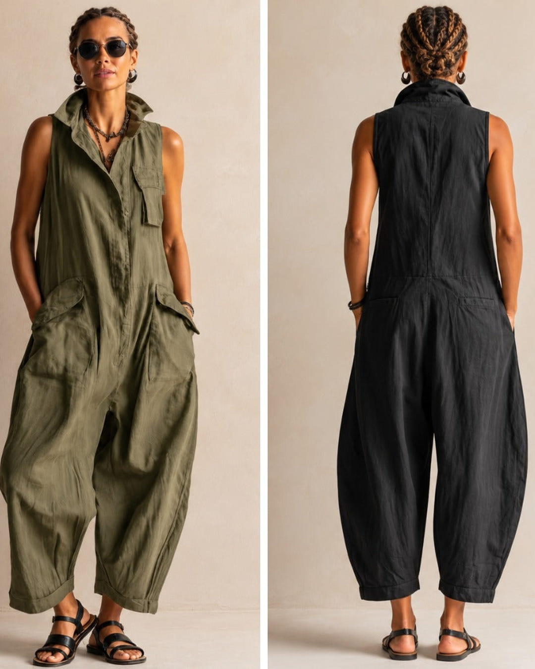 Marlo | Utility Pocket Linen Jumpsuit