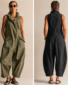 Marlo | Utility Pocket Linen Jumpsuit