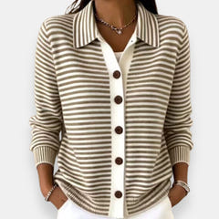 Basia | Striped Button Cardigan