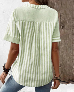 Nina | Soft Striped Flared-Sleeve Blouse