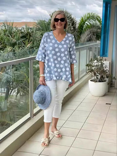 Carly | Retro Print Blouse