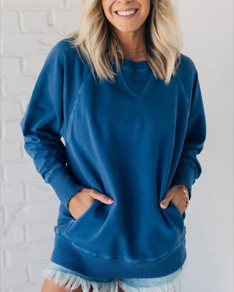Terri | Ribbed Pocket Pullover Sweater