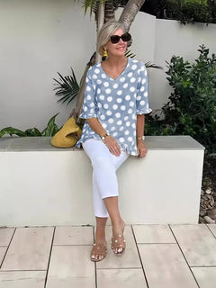 Carly | Retro Print Blouse
