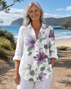 Bea in Purple Cosmos on Bruny Island
