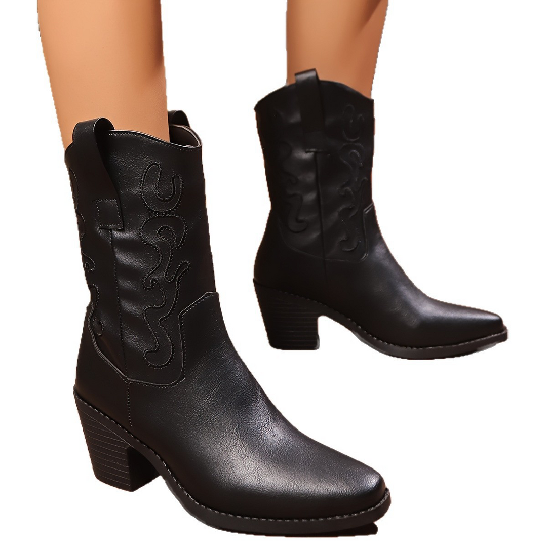 Persimmon | Mid-Calf Block-Heel Boots