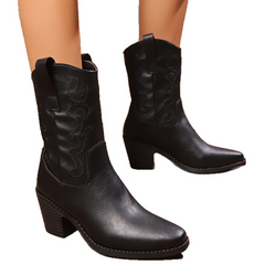 Persimmon | Mid-Calf Block-Heel Boots