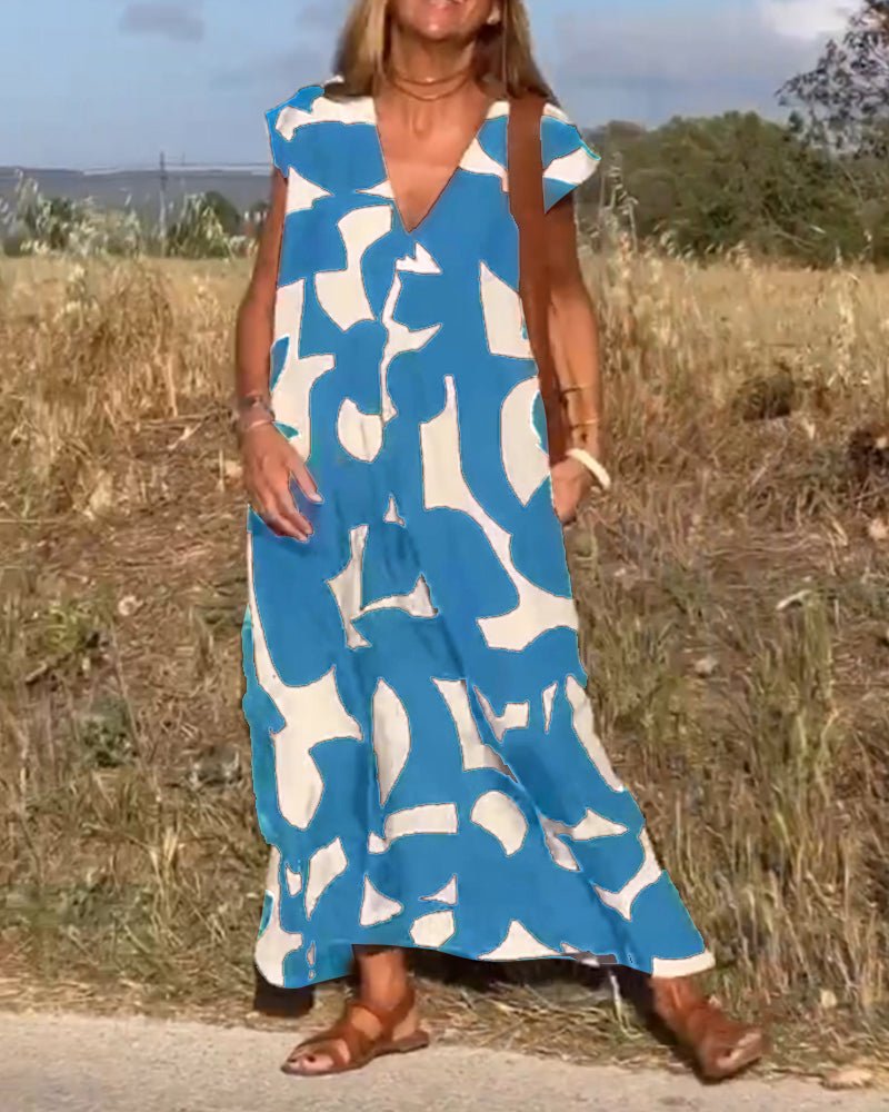 Maud | Printed V-Neck Dress