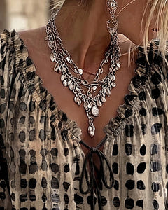 Mila | Boho Print Tie-Neck Blouse