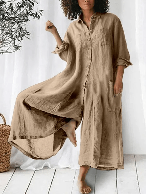 Jacqueline | Luxe Wide-Leg Linen Jumpsuit