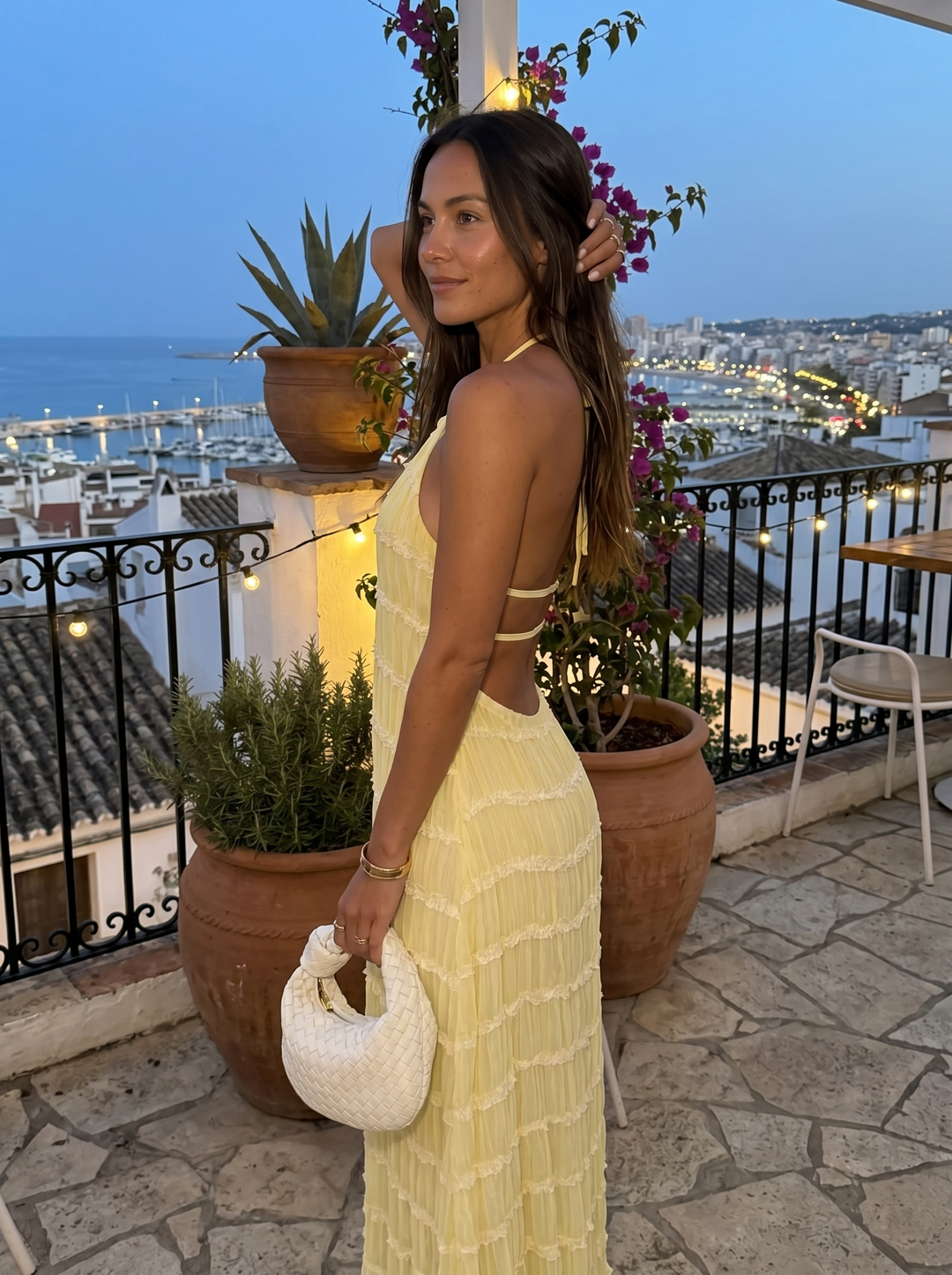 Mindy | Halter-Neck Tiered Maxi Dress