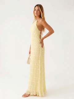 Mindy | Halter-Neck Tiered Maxi Dress