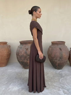 Nimue | Linen Silk Midi Dress