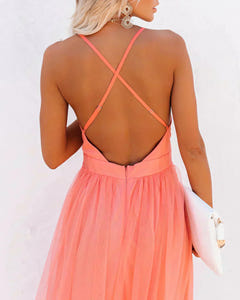 Katja | Coral Light Maxi Dress
