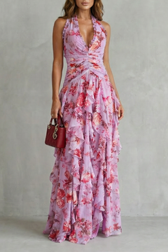 Julietta | Romantic Rose Cascade Maxi Dress