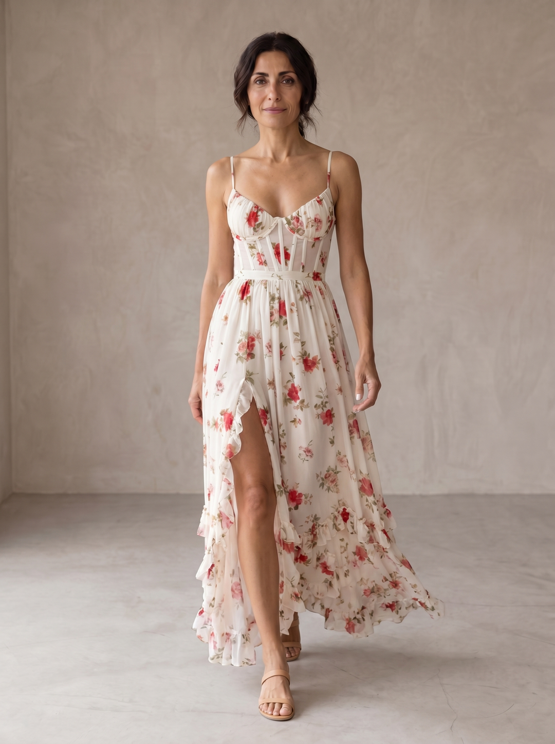Mahalia | Romantic Floral Midi Dress