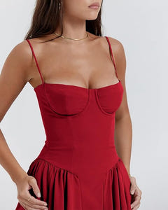 Ella | Corseted Midi Dress With Flowing Skirt