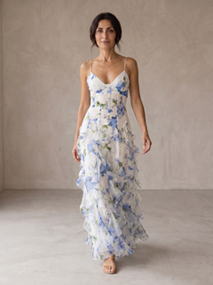 Siani | Floral Midi Dress with Ruching
