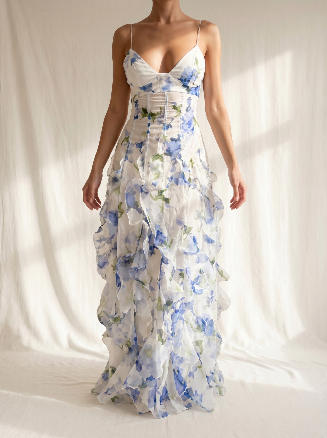 Siani | Floral Midi Dress with Ruching