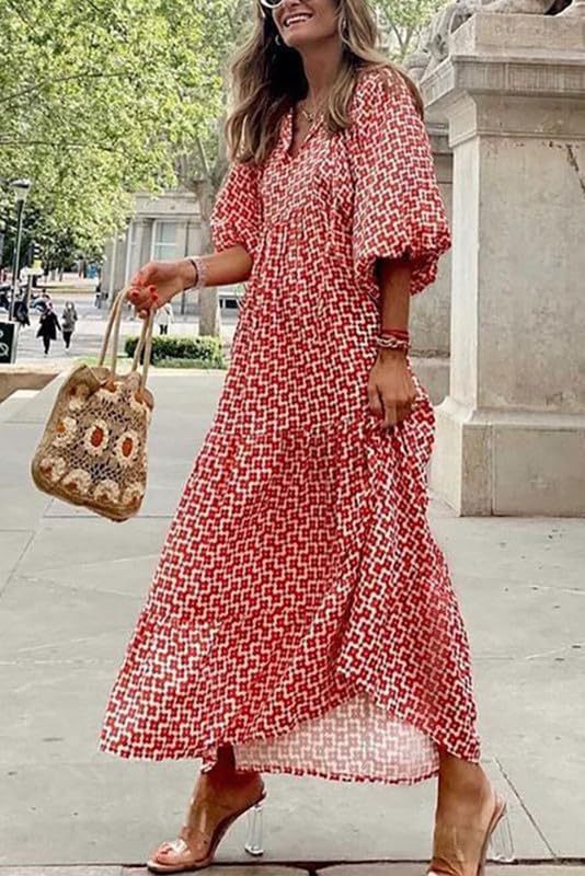 Jan | Boho Puff Maxi Dress