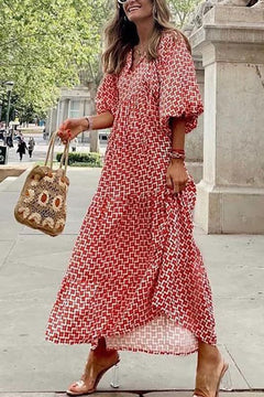 Jan | Boho Puff Maxi Dress