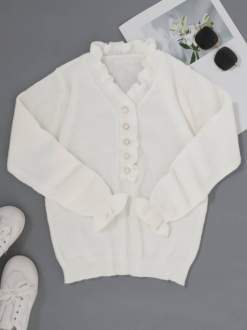 Rhodri | Plain V-Neck Sweater