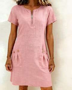Noeleen | Cotton Zip-Pocket Dress