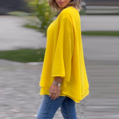 Ingrid | Flowy Chiffon Zip-Front Blouse