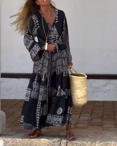 Georgie | Trendy V-Neck Bell Sleeve Dress