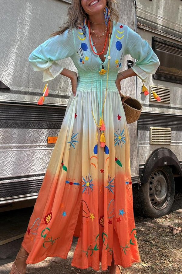Christy | Ombre Floral Maxi Dress