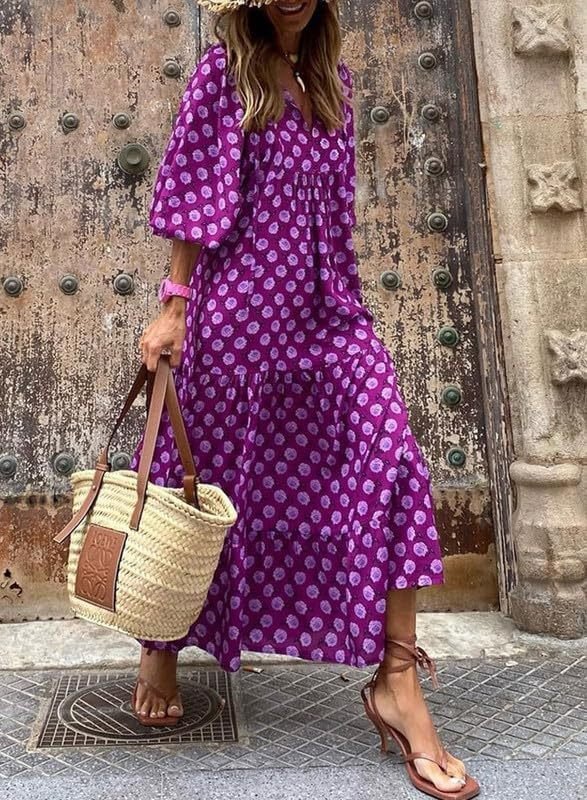 Jan | Boho Puff Maxi Dress