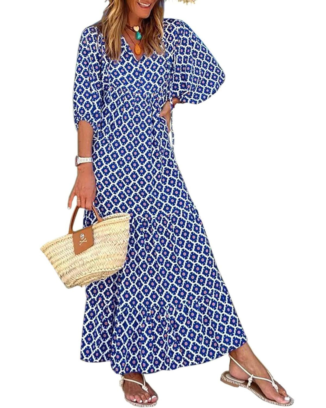 Jan | Boho Puff Maxi Dress