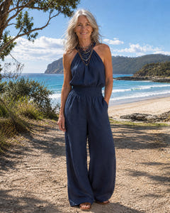 Britta | Cross-Neck Wide-Leg Jumpsuit on Bruny Island