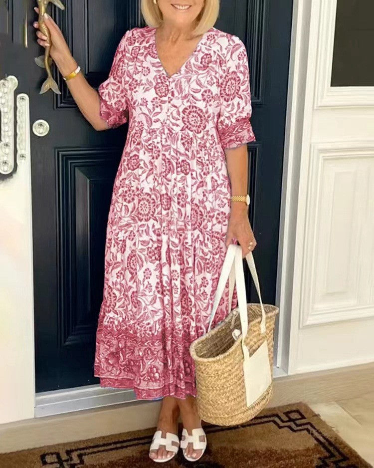 Kylie | Floral V-Neck Maxi Dress