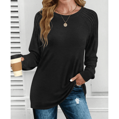 Margaret | Ribbed Shoulder Long-Sleeve