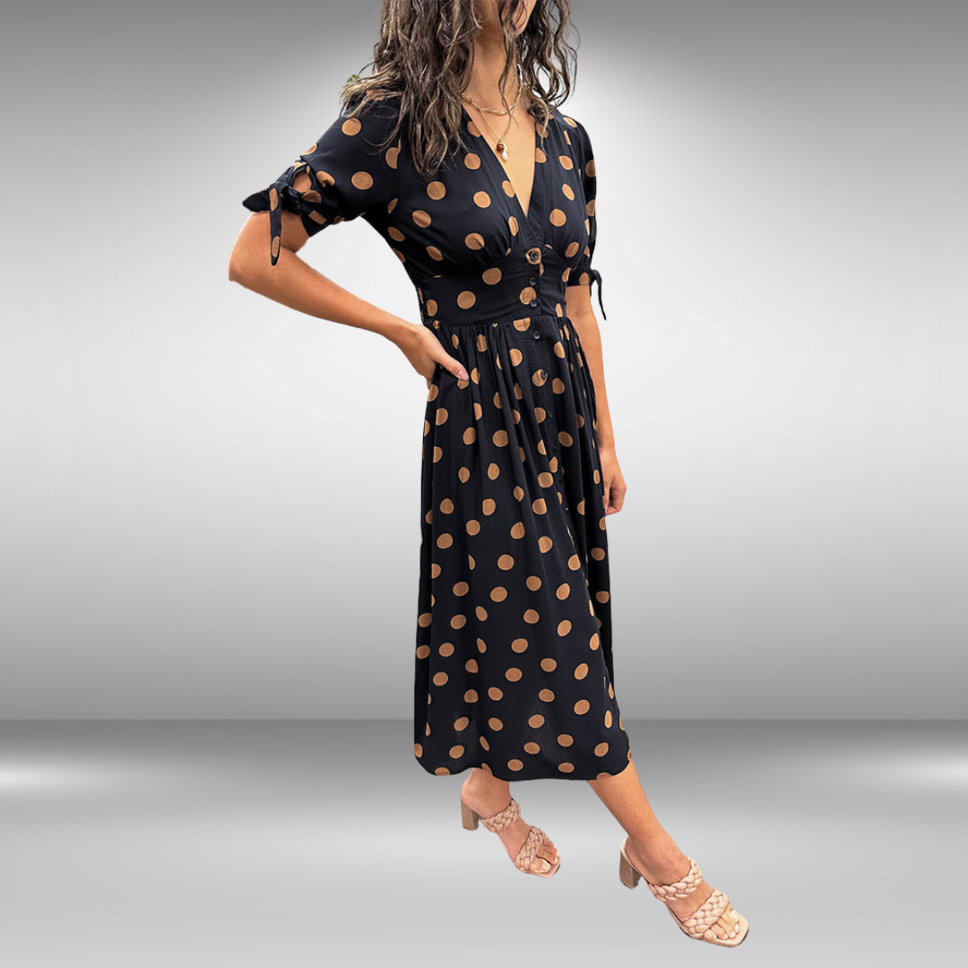Owain | Elegant Polka Dot Dress