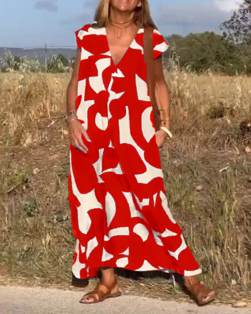 Maud | Printed V-Neck Dress