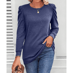 Julia | Puff-Shoulder Stretch Knit Tunic
