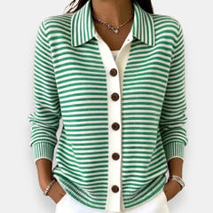 Basia | Striped Button Cardigan
